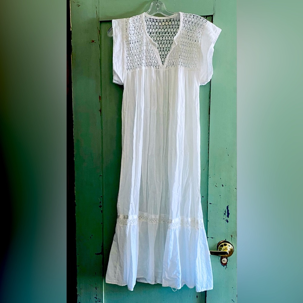 White Crochet Maxi Dress